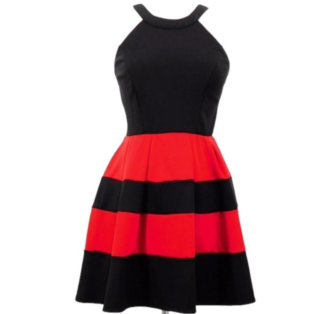 Crystal Doll Black & Red Halter Style Dress